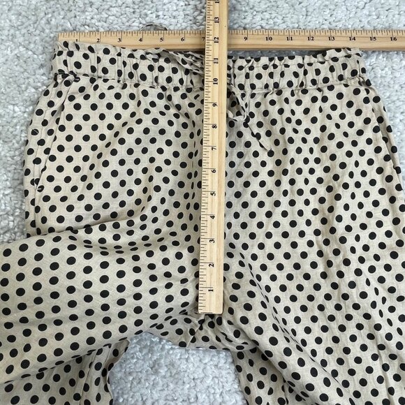 J. Crew Solei Linen Pant Polka Dot Black Beige 31" Inseam - Picture 6 of 7